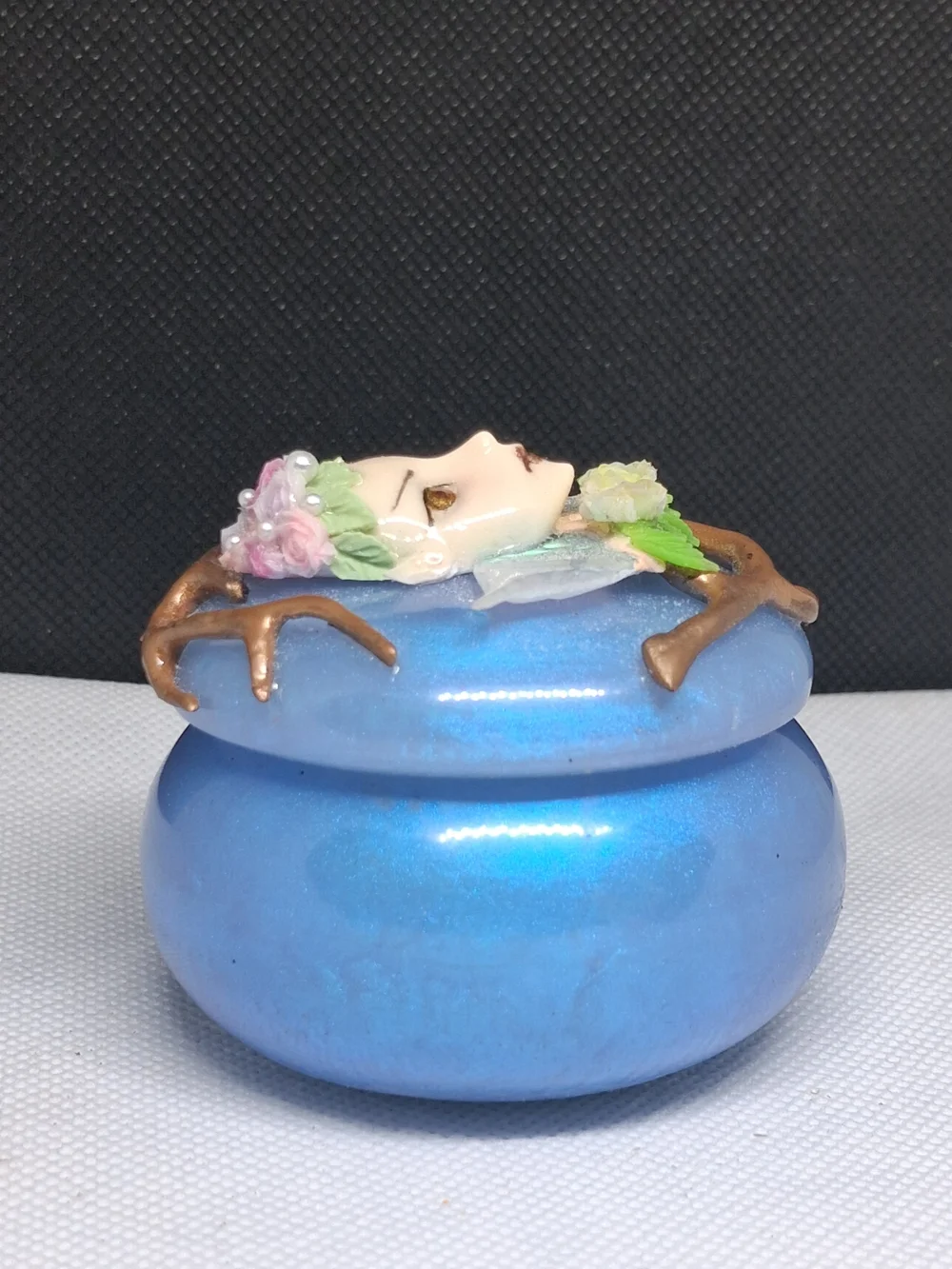 Handmade Fairy Face Votive/Trinket Box